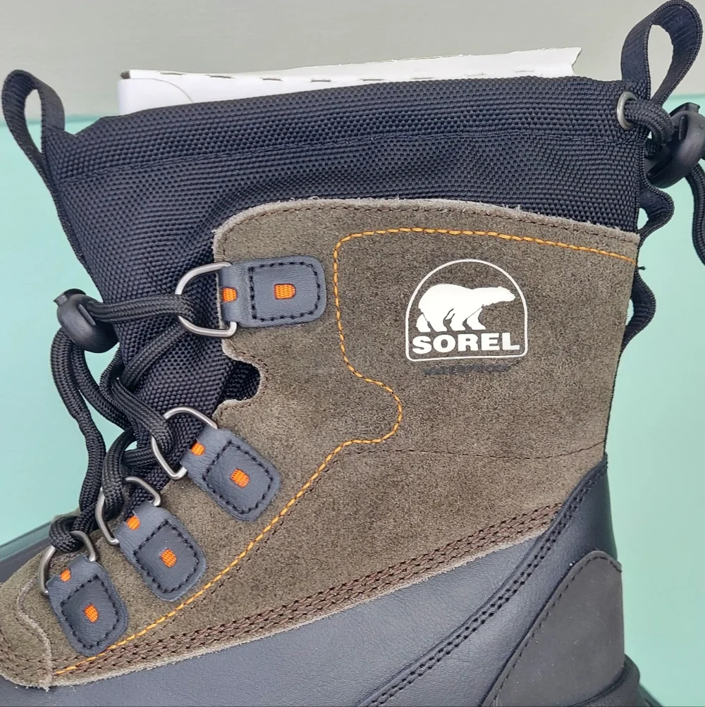 Sorel Scout 87 Black/Quarry Waterproof Men's Winter Boots Size 9 NWT